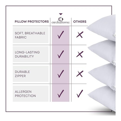 Protectores De Almohada Estándar 100% Algodón, 8 Unidades