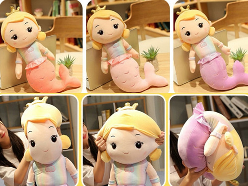 Almohada De Sirena Muñeca Princesa Peluche Juguete 50 Cm