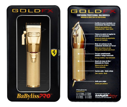 Imagen 4 de 4 de Cortadora Profesional Babyliss Gold Fx Inalámbrica