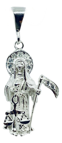 Dije De La Santa Muerte Con Piedra Chica Mod6 (deperlá Plata