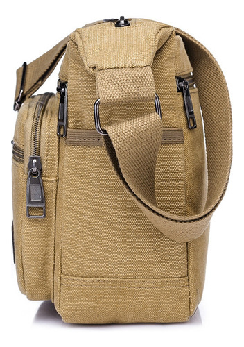 Bolso Bandolera De Lona Multicompartimentos Para Hombre