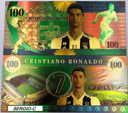 Billete De Colección Cristiano Ronaldo Cr7 Juventus