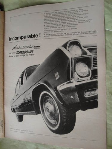 Publicidad Rambler Ambassador 990 Año 1965