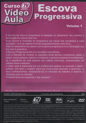 Dvd - Curso De Escova Progressiva - Volume 1 - Lacrado