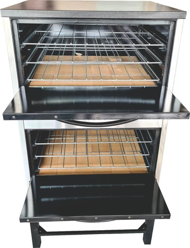 Imagen 3 de 4 de Horno Pizzero 24 Moldes Acero Inox De Paolo 2 Bocas