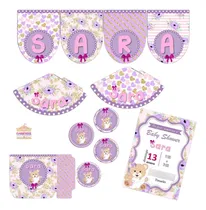 Comprar Kit Mini Osito Nena Baby Shower - Bautismo - 1er Añito