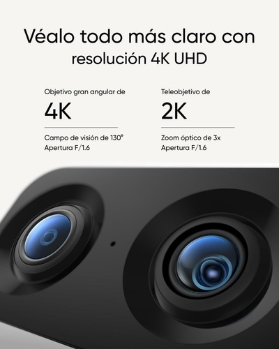 Cámara De Seguridad Inalámbricas Eufy Security Indoor Cam S350, Cámara de Vigilancia Dual 8mp+3mp, Zoom de 8× y PTZ de 360°, Seguimiento Inteligente por AI para Personas y Movimientos, Interior, Wi-Fi