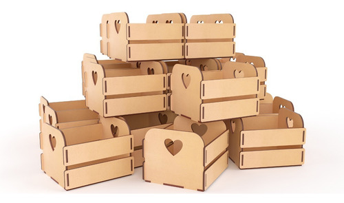 Pack X 10 Cajon Mdf Decorativo Mdf Artesanos Deco 