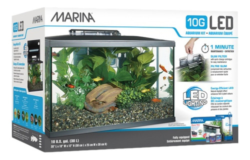 Marina 10g Led 38 Lt Kit De Acuario Con Filtro Y Lampara