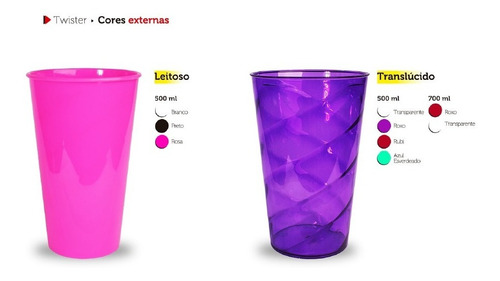 Kit 50 Copos Twister 500ml - Tampa E Canudo Personalizados