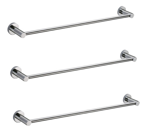 Pack X3 Toallero Barral Aluminio Inoxidable 58cm Toalla Baño