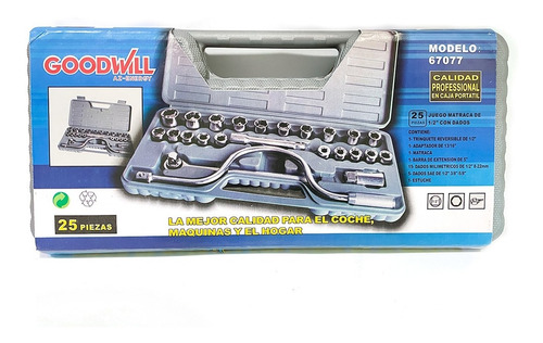 Autocle 25piezas Set De Herramientas Con Dados Y Matraca Msi