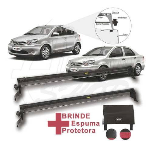 Rack De Teto Vhip Fix.porta Toyota Etios Sedan Hatch C.992