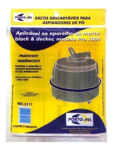 Sacos Para Aspirador De Pó Black Decker Pro 1000