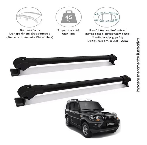 Rack Teto Travessa Bagageiro Mahindra Scorpio 2018 Preto 