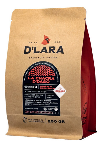 Café D'lara - La Chacra D'dago - Perú | 1 Kg Molido