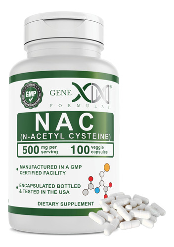 Genex 500mg Nac (100 Capsulas) N-acetil Cisteina, Apoya La S