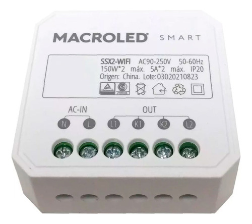 Interruptor Macroled Wifi Smart Inteligente 90 250v 5a C