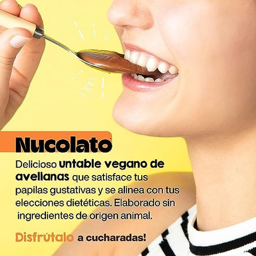Nutella Vegana Sin Lácteos Sin Azúcar Añadida Nucolato 350 G
