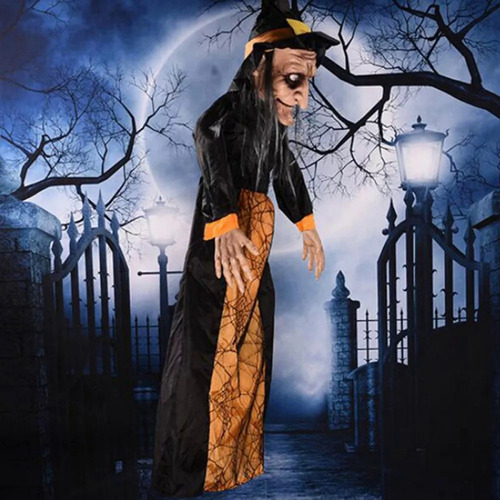 Bruja Colgante De Halloween Con Ojos Rojos, Bruja De Grito