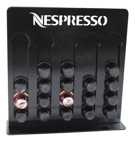Porta Capsulas Nespresso Feito De Madeira Cor Preta