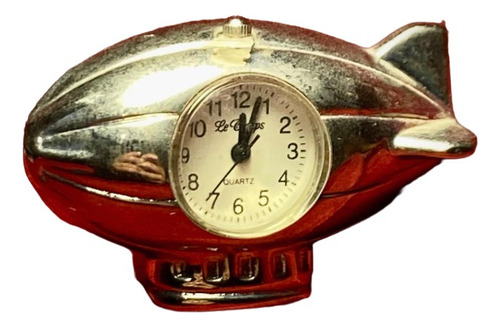 Reloj Le Temps Miniatura Zeppelín Plateado Nuevo