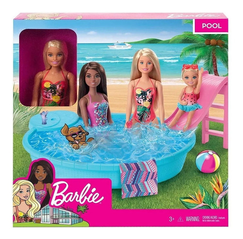 Imagen 3 de 4 de Barbie Set De Juego Piscina Incluye Muñeca - Mattel Bestoys