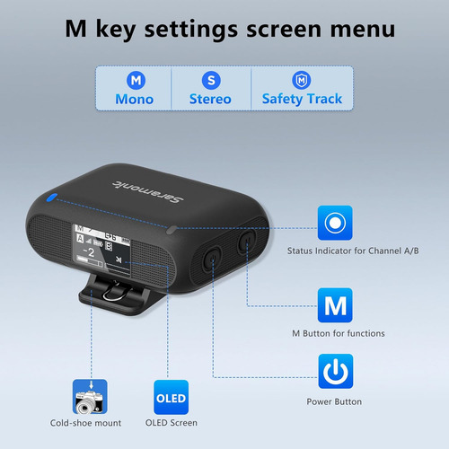 Microfone sem fio Saramonic Blink500b2+ para iPhone Andr