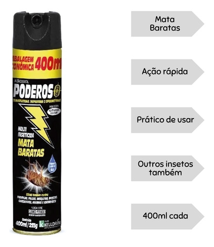 Multi Inseticida Poderoso Mata Baratas Aerossol 400ml