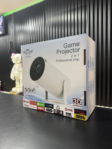 Proyector Gamer M300max | 4k, Wifi6, Juegos, 2 Joystics Blanco