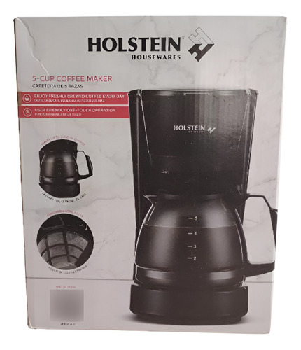 Cafetera Holstein Housewares - 5 Tazas 750ml Filtro Reusable