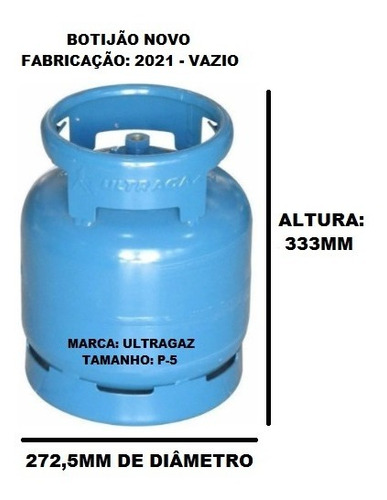 Imagem 2 de 3 de Cilindro Bujao Casco Botijao 5kg Homologado Novo Vazio