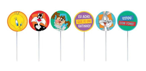 Pick Decorativo Looney Tunes - 12 Unidades - Cromus - Rizzo