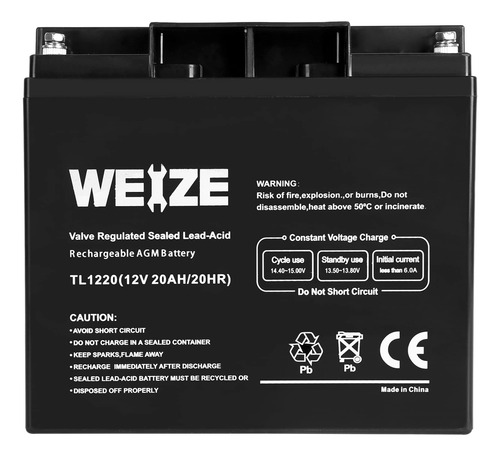 Weize Bateria De Plomo Acido De 12 V 20 Ah Reemplaza Las Bat