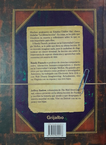 La Última Lección - Randy Pausch (Usado)
