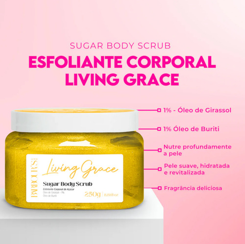 Barbour's Beauty -esfoliante Corporal De Acucar Living Grace Oleo De Girassol E Oleo De Buriti