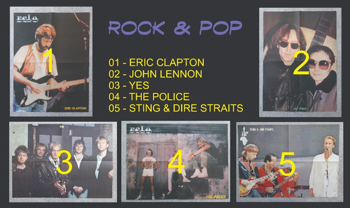 Poster De Revista Pelo Rock & Pop Lote De 5 Unidades