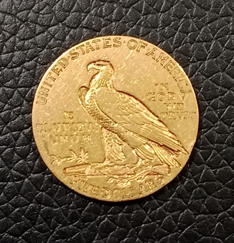 Moneda De 5 Dólares De Oro Año 1910 (Usado)
