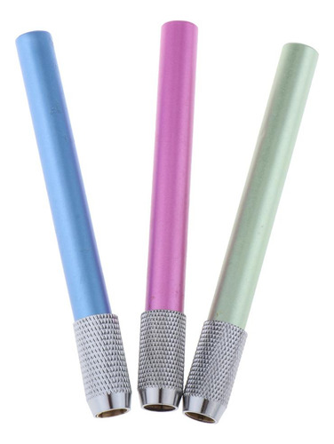 3 Unids Extensor De Lápiz Alargador Azul + Verde + Rosado