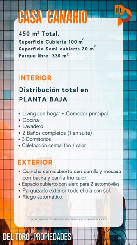 Venta- Casa En Una Planta En El Sosiego, Canning