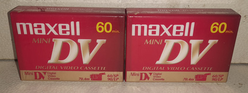 Lote De 2 Mini Digital Video Cassette Maxell 60 Mini Dv (Usado)