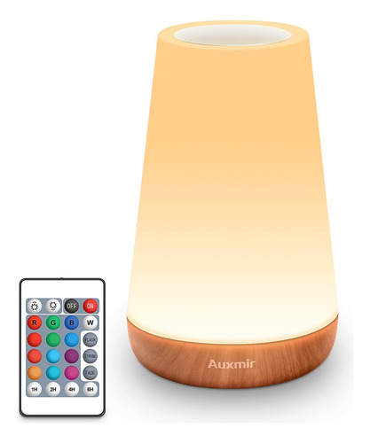 Lámpara De Mesa Recargable Led Luz Nocturna Control Remoto