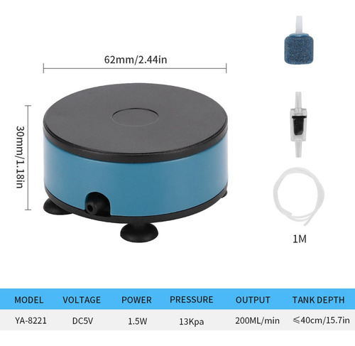Mini Aquário Com Carregamento Usb 5v Compressor De Ar Ultra