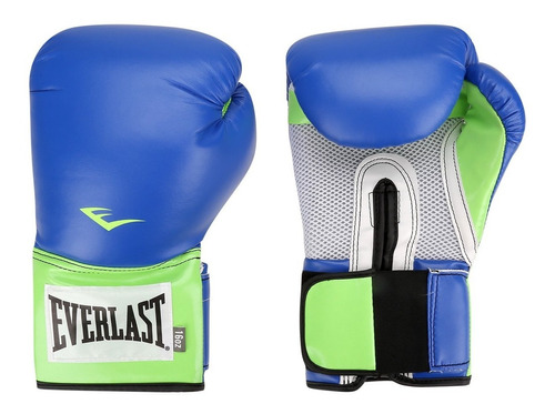 Guante Boxeo  Everlast Azul Y Verde  14 Oz