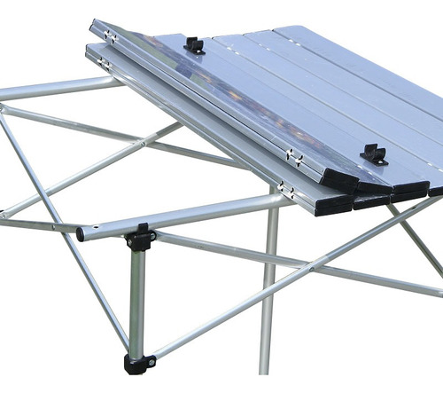 Mesa Plegable Aluminio Para Camping. Gravedad X Color Gris metal