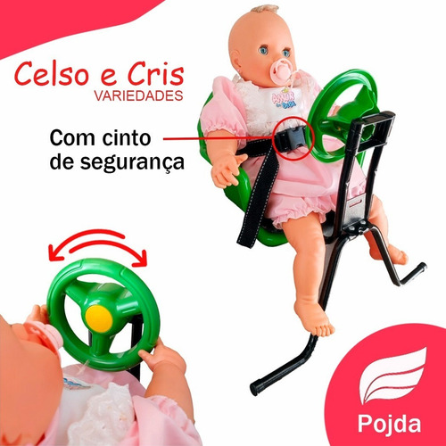 Imagem 3 de 7 de Cadeira De Bicicleta Dianteira Cadeirinha Com Volante Oferta