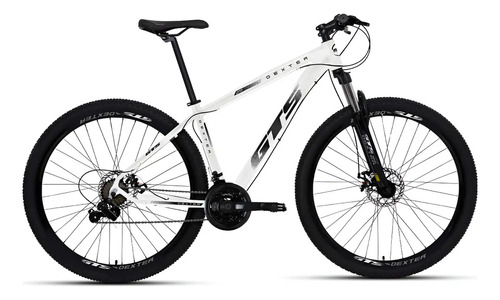 Bicicleta Aro 29 Gts Dexter 24 Marchas Freio A Disco Cor Branco Com Preto Tamanho Do Quadro 17