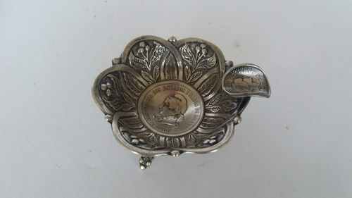 Imagem 1 de 6 de Cinzeiro Em Prata Moedas De 2000 Reis De 1908