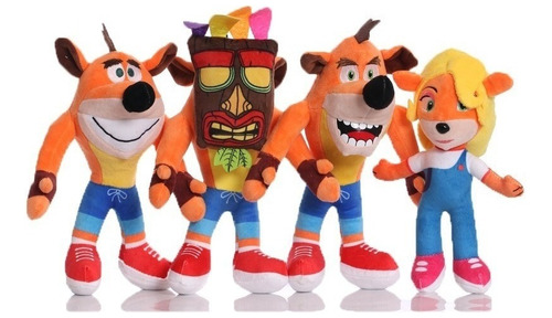 4pcs Crash Bandicoot Muñeco Peluche Juguete Niños Regalo