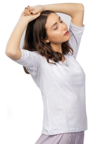 Imagen 3 de 10 de Remera Dora Jelue Pijama Manga 3/4 Algodón Soft Dama Mujer